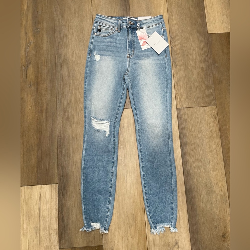 NWT Kancan Blue Distressed Women's Jeans size 1/24